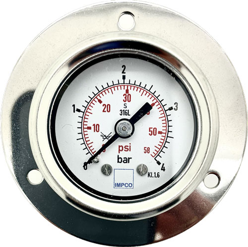 Rohrfeder-Manometer 40mm 0-4 bar 1/8" NPT rückseitig mittig